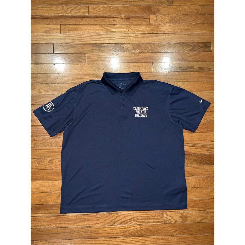 Bar Stool Sports Saturday Are For The Dads Nike Dri-Fit Navy Blue Polo Shirt XL